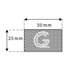 Rechthoekig mosrubber snoer | 25 x 50 mm | rol 15 meter